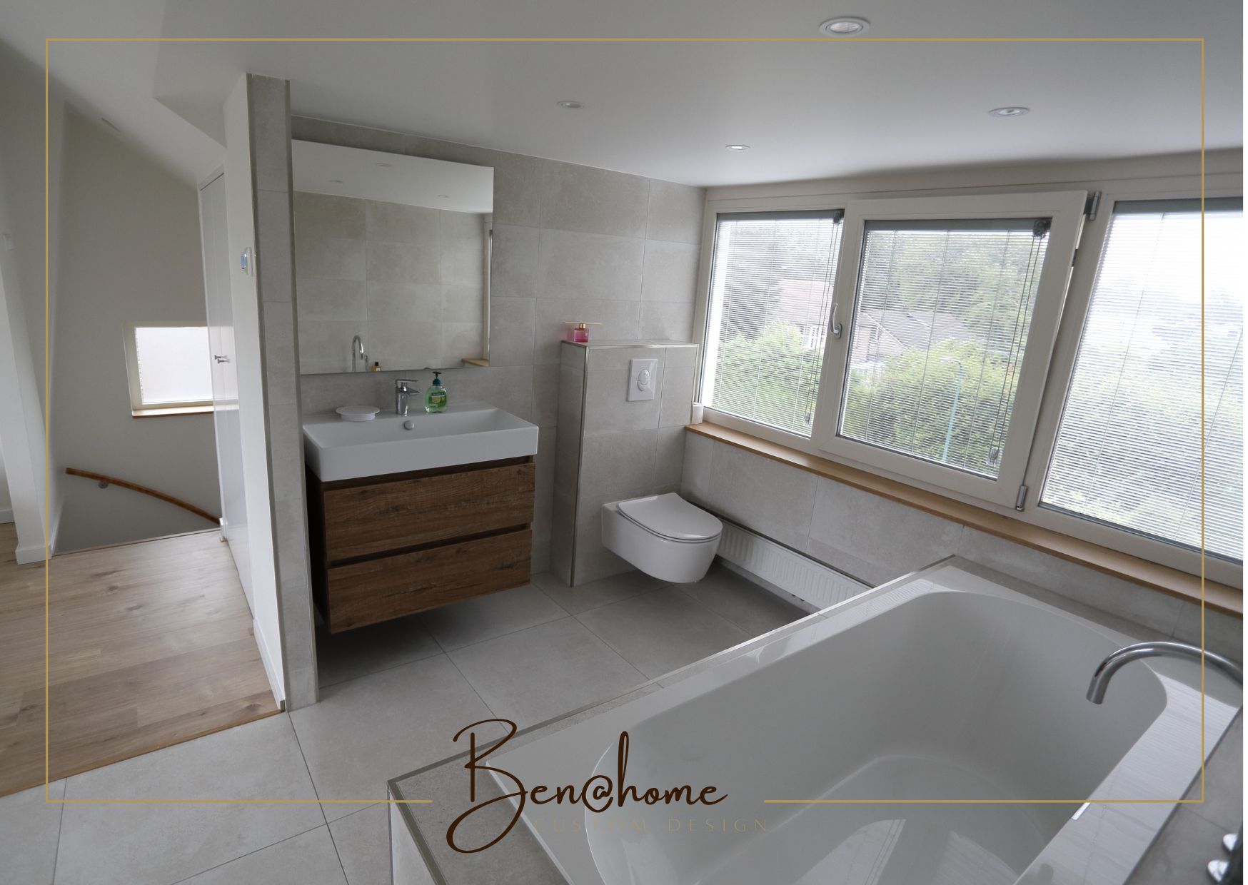 Spacious bathroom in the attic