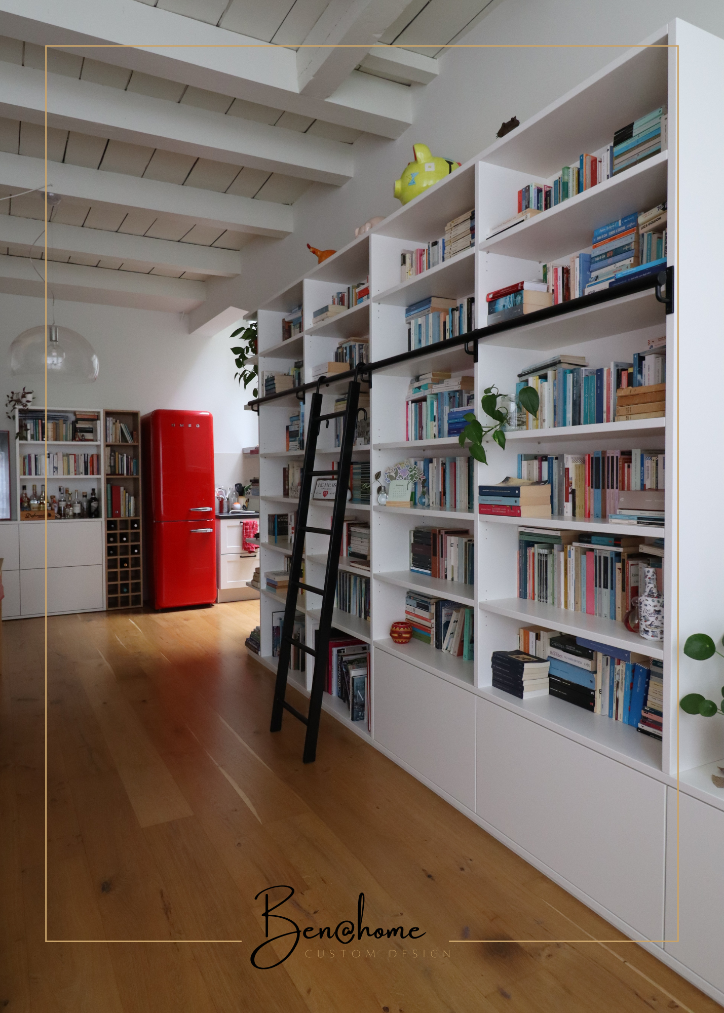 Bookcase and sideboard in an historical property
